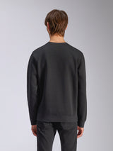 Alpinestars Bettern Crew, Crew Neck Sweatshirt, Black, back view on model, featuring ribbed cuffs and hem, casual motorsport streetwear
