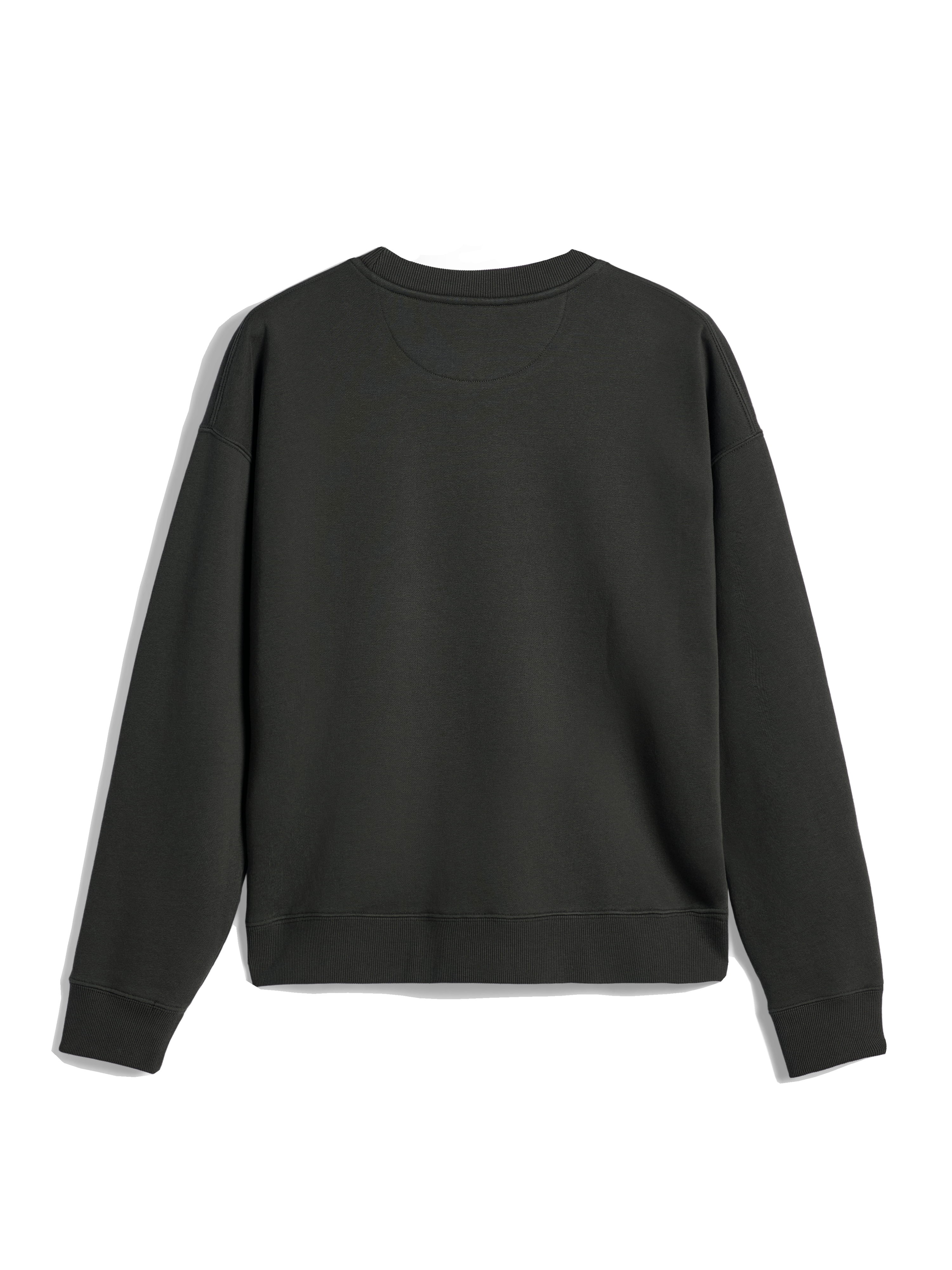 Alpinestars Essentials Ageless Crew, crewneck sweatshirt, Off Black, set bagfra viser ribbet krave, manchetter og kant, premium kompakt fleece, afslappet streetwear
