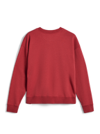 Alpinestars Essentials Ageless Crew, sweatshirt med rund hals, teglrød, set bagfra med ribbede manchetter og kant forneden, premium kompakt fleece til afslappet sportstøjskomfort.