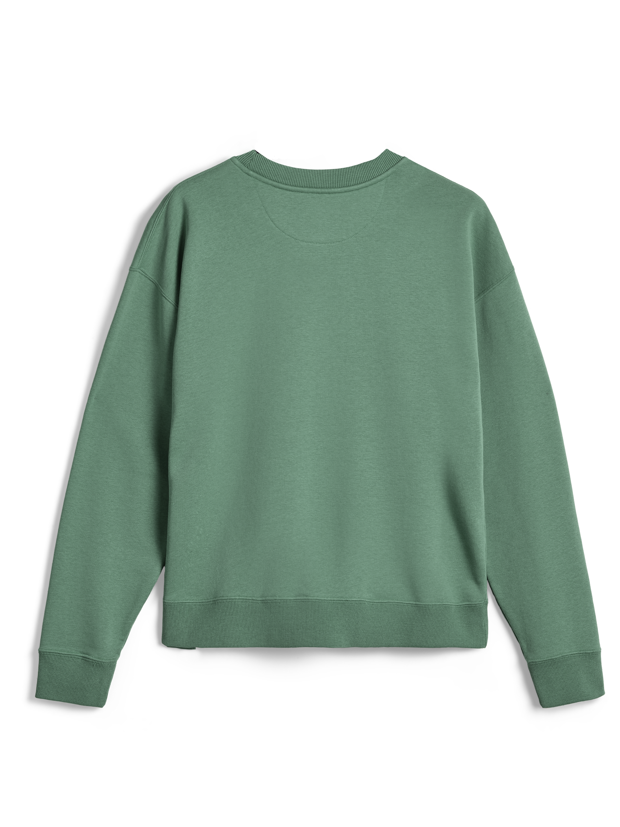 Alpinestars Essentials Ageless Crew, premium crewneck sweatshirt, Cactus Green, set bagfra med ribstrikket krave, manchetter og kant forneden, ensfarvet, afslappet sportstøj