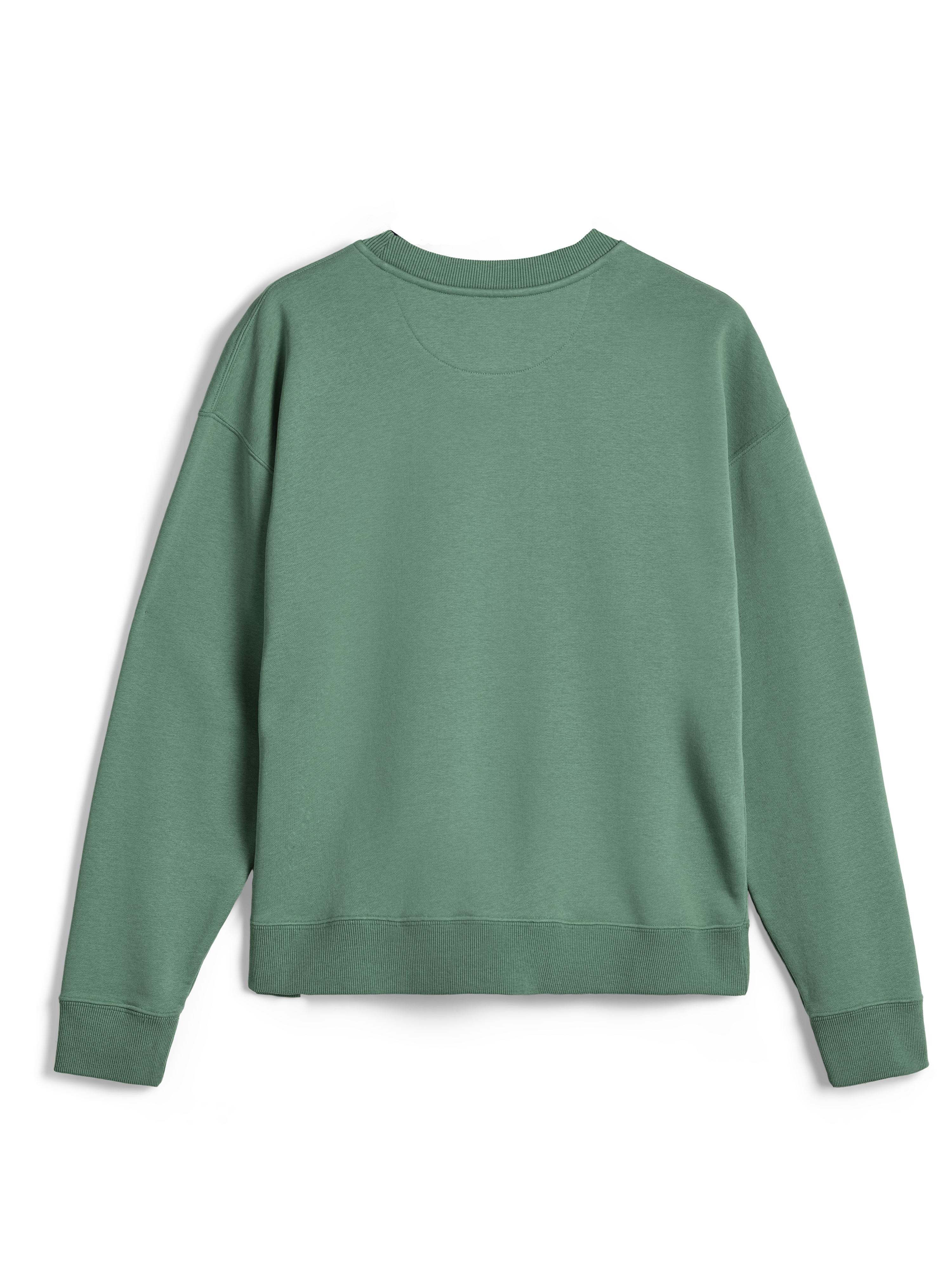 Alpinestars Essentials Ageless Crew, premium crewneck sweatshirt, Cactus Green, set bagfra med ribstrikket krave, manchetter og kant forneden, ensfarvet, afslappet sportstøj