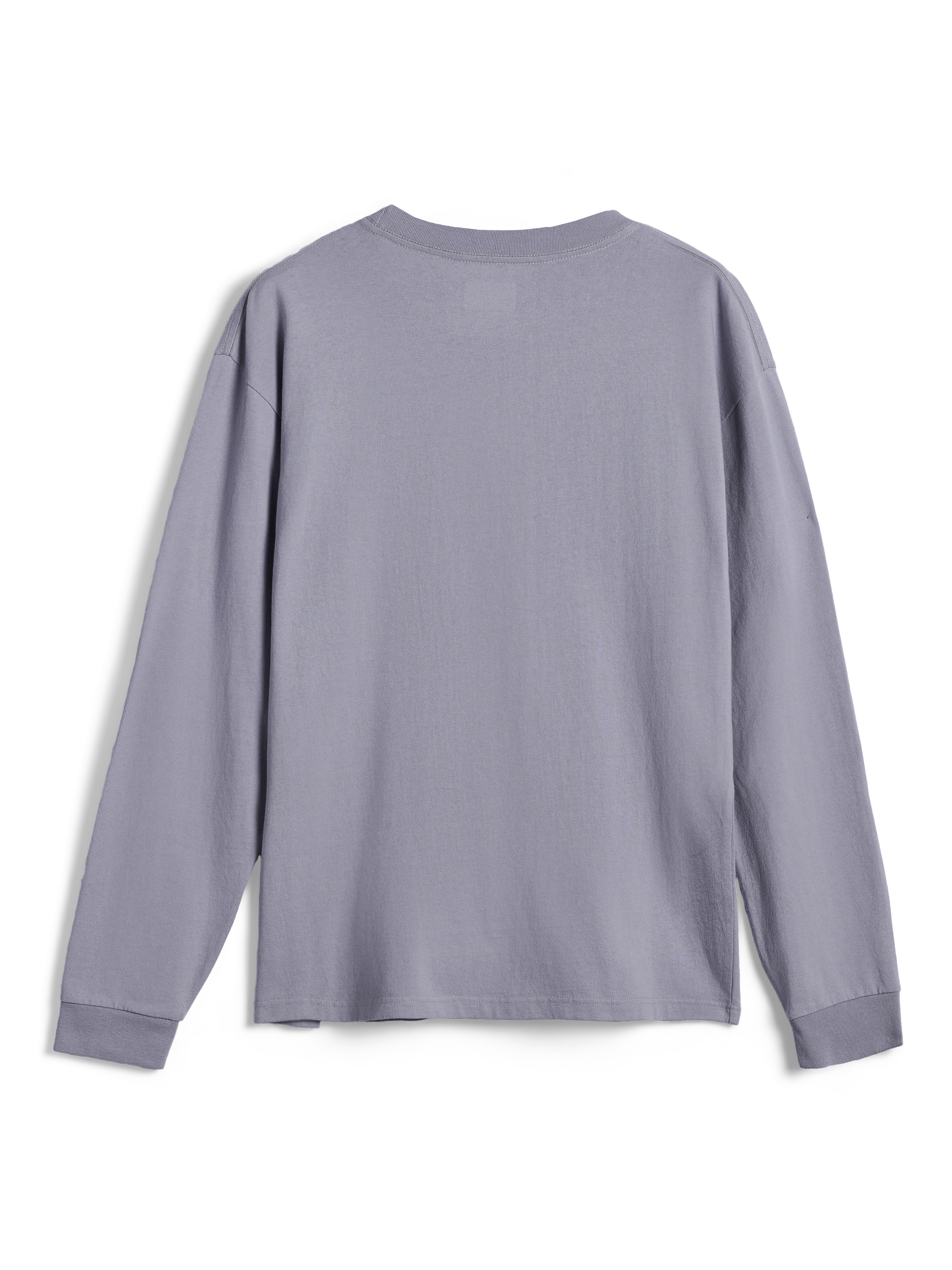 Alpinestars Essentials Ageless LS Tee, langærmet t-shirt, sølv, set bagfra, enkelt design med ribstrikket rund hals og manchetter, 100% økologisk bomuldsjersey, afslappet moderne pasform