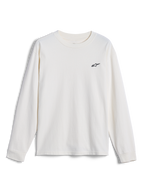 Alpinestars Essentials Ageless LS Tee, langærmet t-shirt, Off White, med et lille sort Alpinestars-logo på brystet, afslappet motorsport-inspireret streetwear
