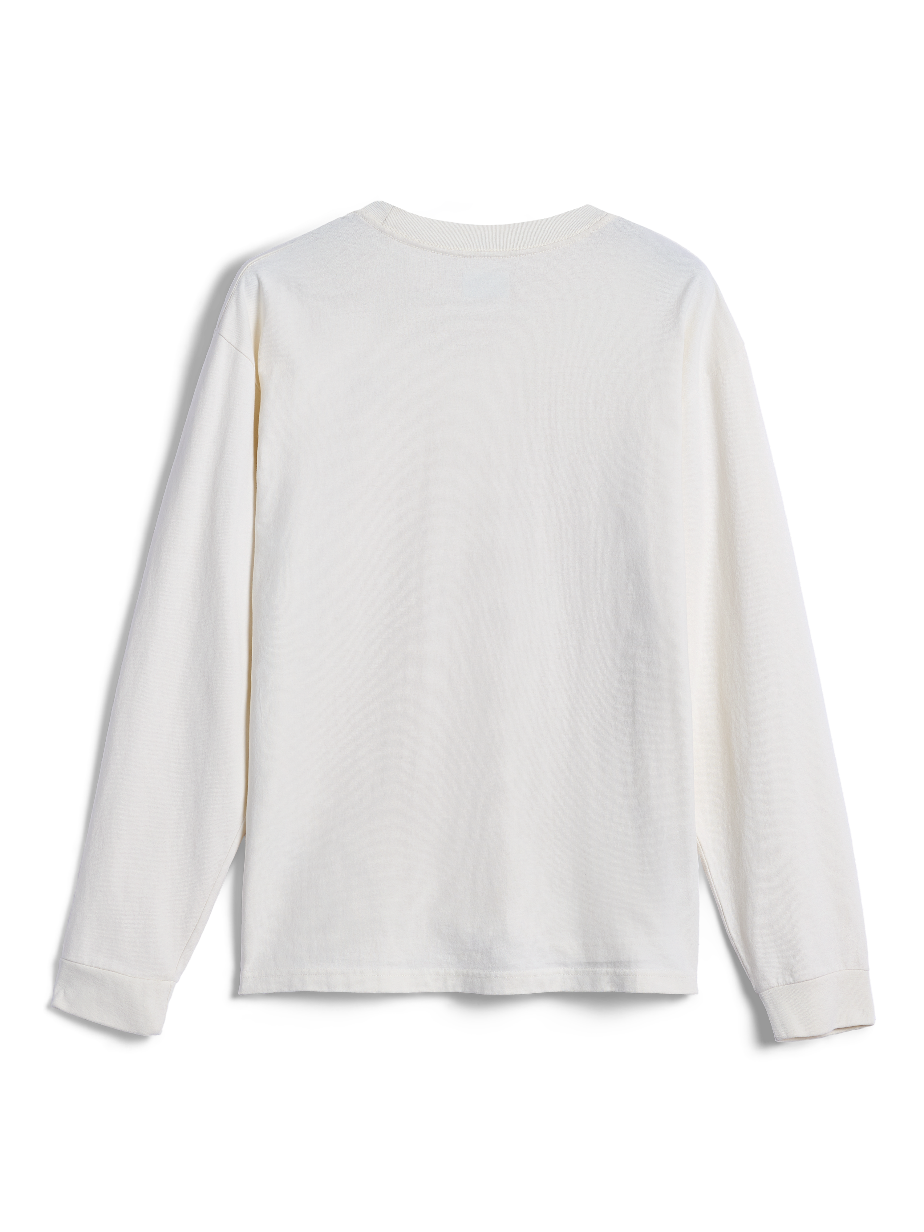 Alpinestars Essentials Ageless LS Tee, langærmet t-shirt, off-white, set bagfra, enkelt minimalistisk design, afslappet pasform, fritidstøj i økologisk bomuld
