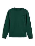 Alpinestars Essentials Ageless LS Tee, langærmet t-shirt, pine green, lille sort broderet logo på venstre bryst, afslappet motorsport streetwear