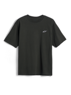 Alpinestars Essentials Ageless SS Tee, Short Sleeve T-Shirt, Off Black, Small white Alpinestars star logo on the chest, Casual Motorsport Streetwear
