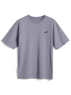 Alpinestars Essentials Ageless SS Tee, kortærmet t-shirt, sølv, lille sort Astars-logo på brystet, afslappet streetwear i økologisk bomuld med en løs pasform