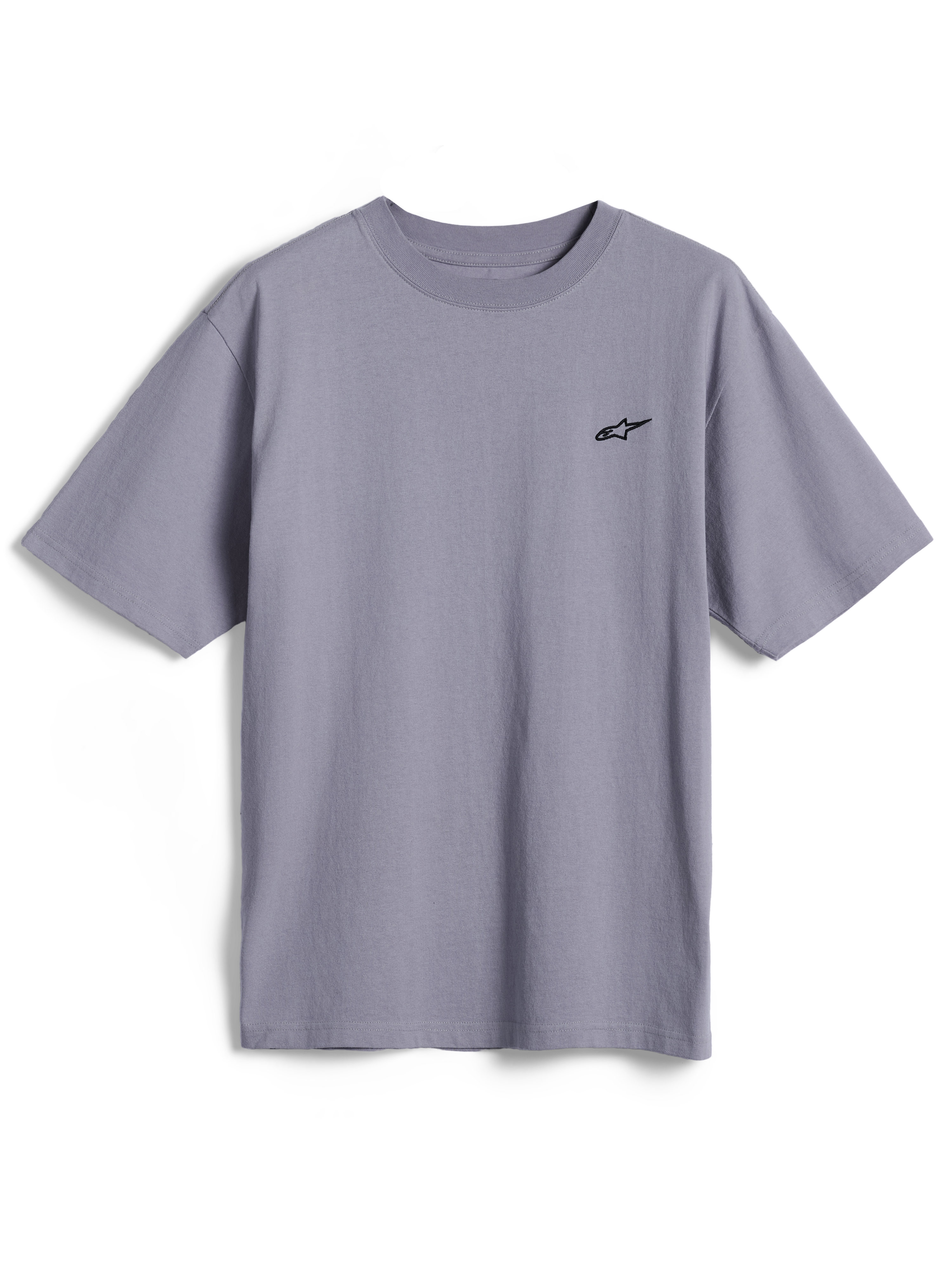 Alpinestars Essentials Ageless SS Tee, kortærmet t-shirt, sølv, lille sort Astars-logo på brystet, afslappet streetwear i økologisk bomuld med en løs pasform