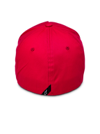 Alpinestars Ride Sonic kasket, rød baseballkasket set bagfra, struktureret krone med flex ryg-design, lille sort mærke med hvidt Alpinestars-stjernelogo bagpå, afslappet rød hovedbeklædning i stræk-twill