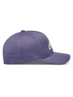 Alpinestars Ageless snapback-kasket, støvet lilla med buet skygge, struktureret krone og broderet logo, profilvisning