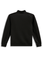Alpinestars Apera Half-Zip Sweatshirt, sort double-face fleece-pullover set bagfra med tonalt logo på skulderen.