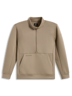 Alpinestars Apera half-zip sweatshirt, sportswear pullover, sandfarvet fleece med kængurulomme og tonale logoer.