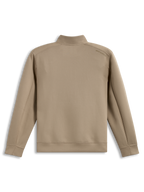 Alpinestars Apera Half-Zip Sweatshirt, beige fleecesweatshirt set bagfra, tonalt HD-logo på skulderen, premium double face-konstruktion, casual motorsport-streetwear