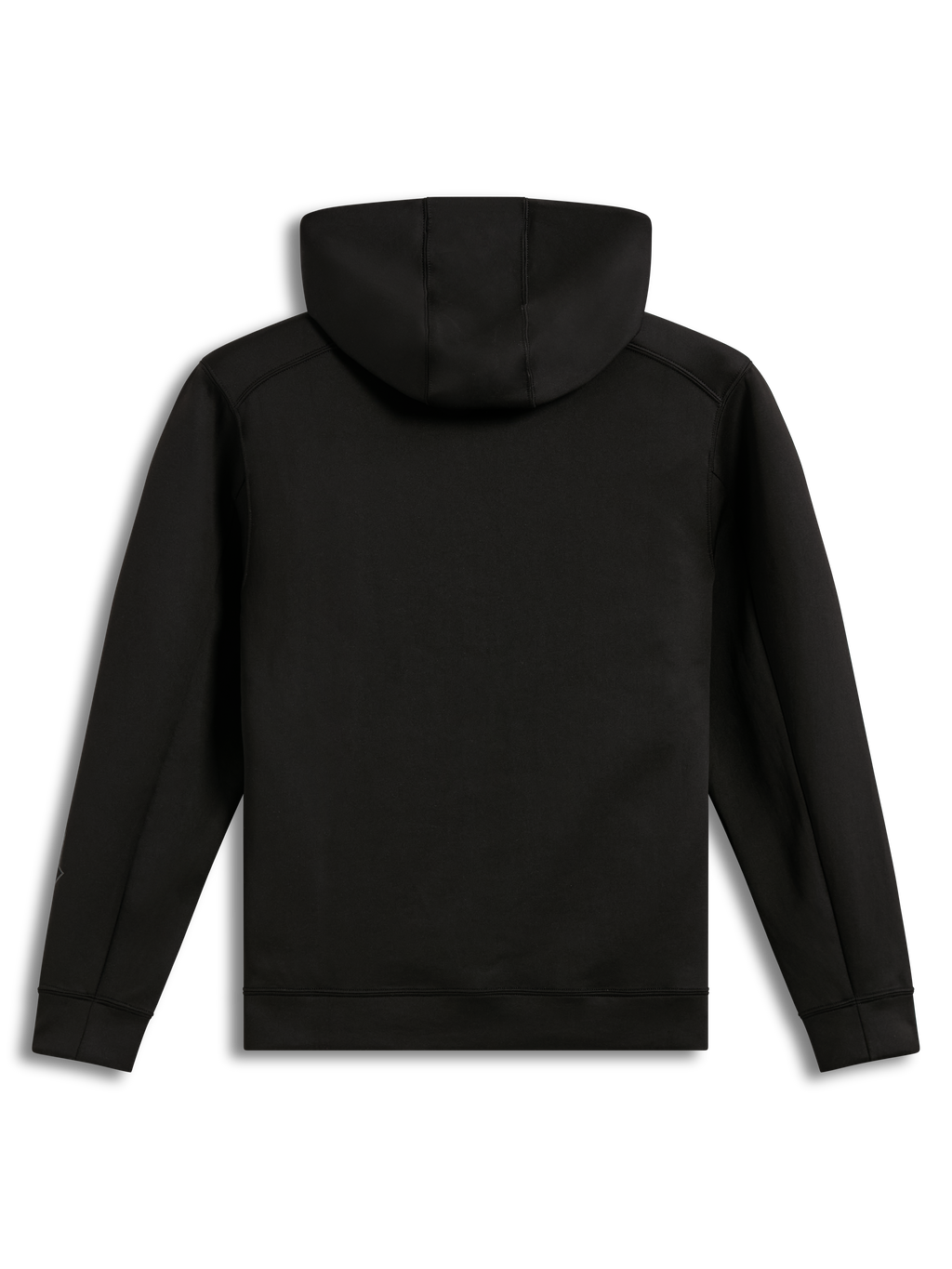 Alpinestars Datrix Hoodie, sort hættetrøje set bagfra, tri-blend dobbeltsidet fleece med mesh-foret hætte