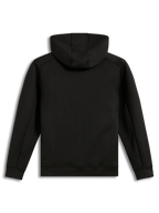 Alpinestars Datrix Hoodie, sort hættetrøje set bagfra, tri-blend dobbeltsidet fleece med mesh-foret hætte
