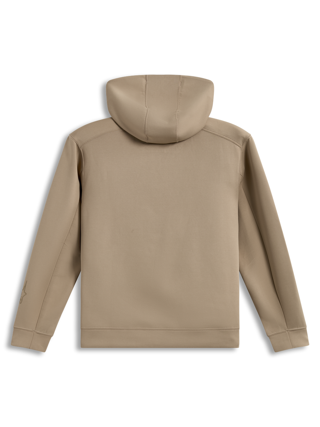 Alpinestars Datrix Hoodie, brun hættetrøje i tri-blend fleece, set bagfra med mesh-foret hætte, afslappet sportstøj