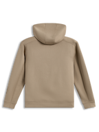 Alpinestars Datrix Hoodie, brun hættetrøje i tri-blend fleece, set bagfra med mesh-foret hætte, afslappet sportstøj