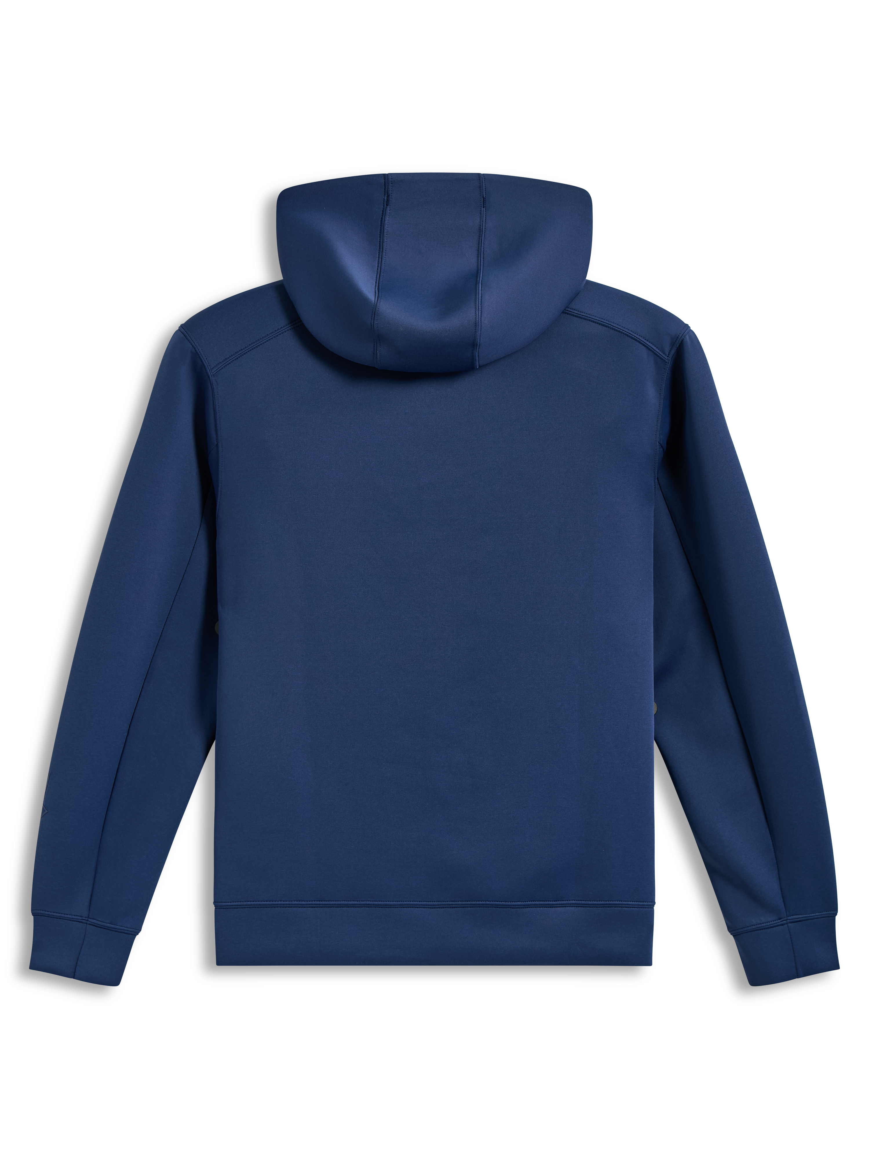 Alpinestars Datrix Hoodie, blå hættetrøje set bagfra, tri-blend dobbeltsidet fleece med mesh-foret hætte, sportstøj
