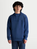 Alpinestars Datrix hættetrøje, sportspullover til herrer, blå, premium tri-blend dobbeltsidet fleece med tonalt HD Alpinestars-logo, mesh-foret hætte og motorsport-inspireret stil.