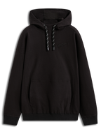 Alpinestars Camino Textured Oversized Hoodie, sort sportstøj i twill-fleece med 3D-logo og kængurulomme.