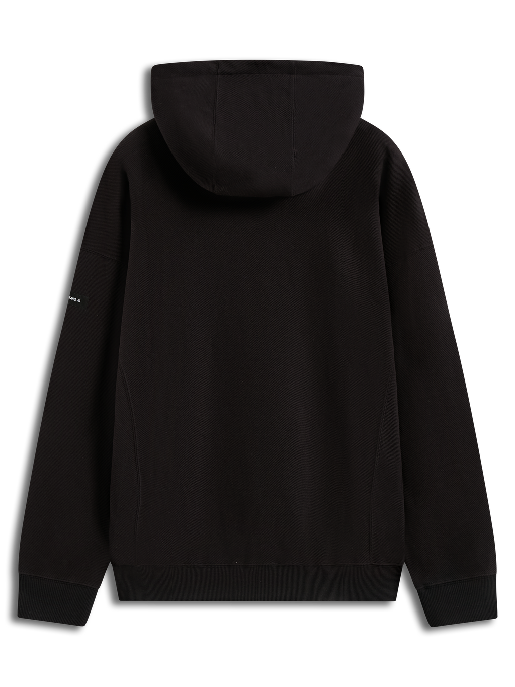 Alpinestars Camino Textured Oversized Hoodie, sort fleece-pullover set bagfra, struktureret twill-strik, sportstøj.
