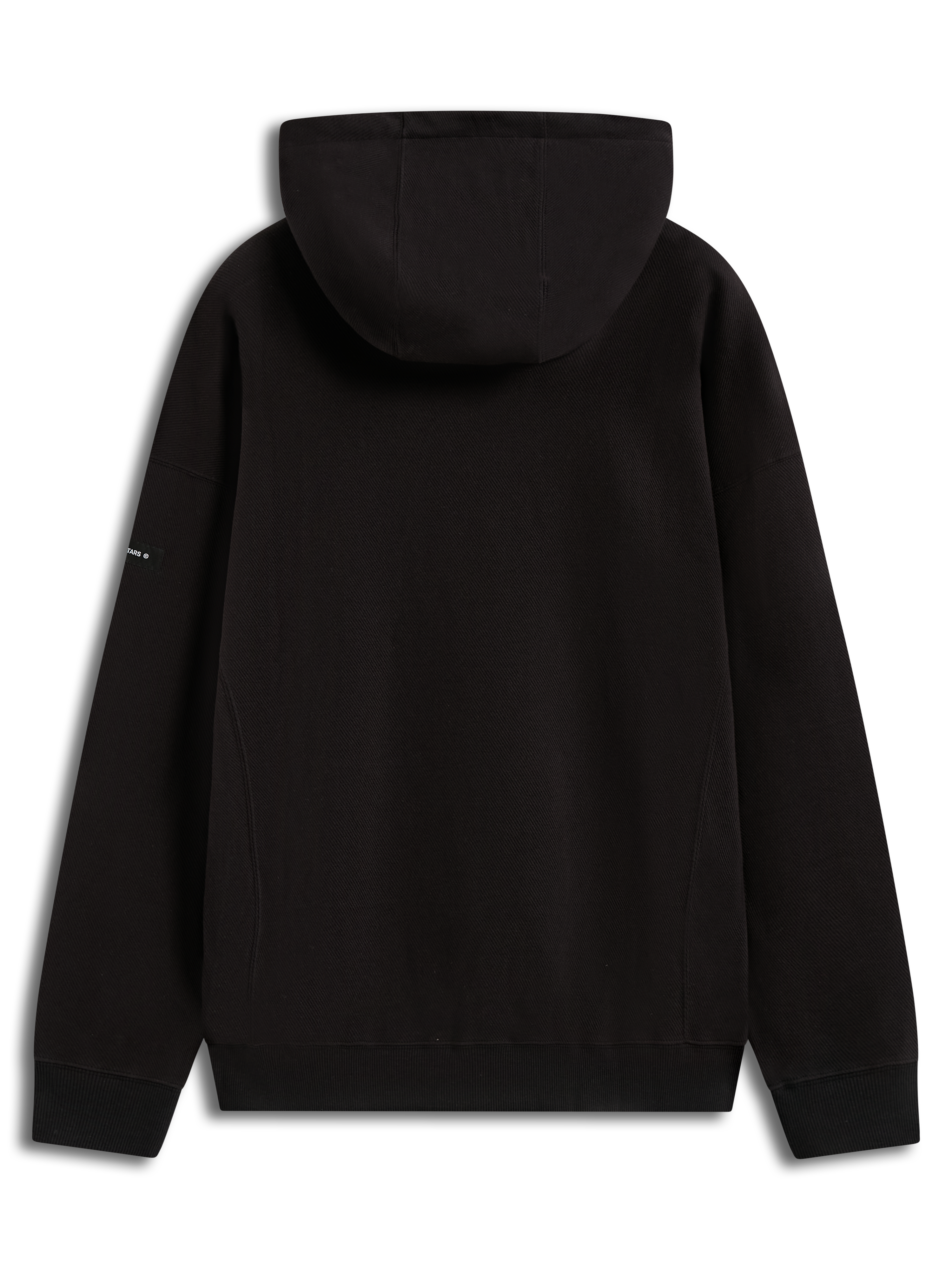 Alpinestars Camino Textured Oversized Hoodie, sort fleece-pullover set bagfra, struktureret twill-strik, sportstøj.