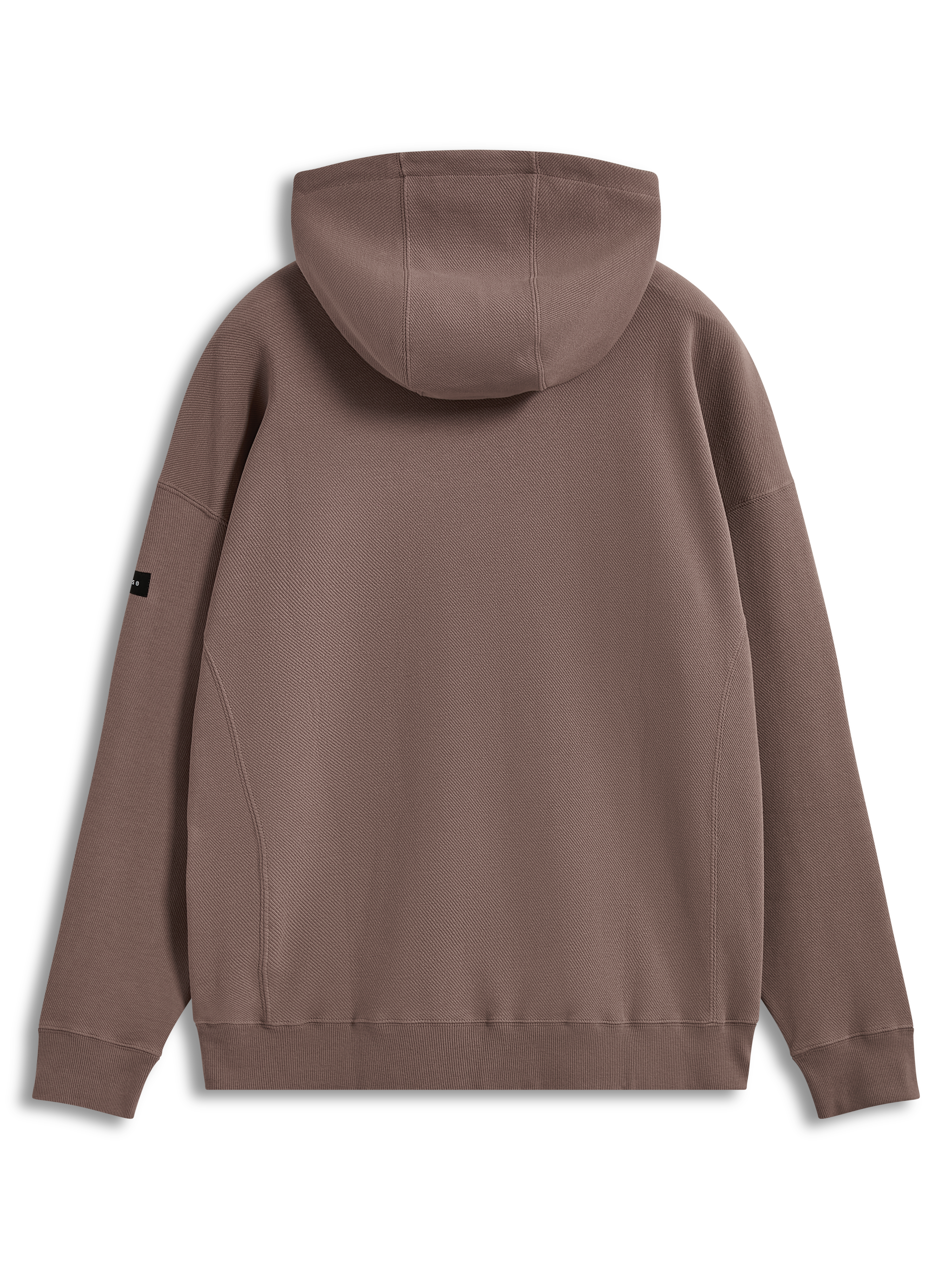Alpinestars Camino Textured Oversized hættetrøje, sportstøj, brun, struktureret strikket twillfleece, set bagfra.