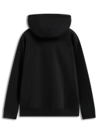 Alpinestars Prelude Oversized Hoodie, sort fleecehættetrøje set bagfra med hætte og ribmanchetter, afslappet sportswear