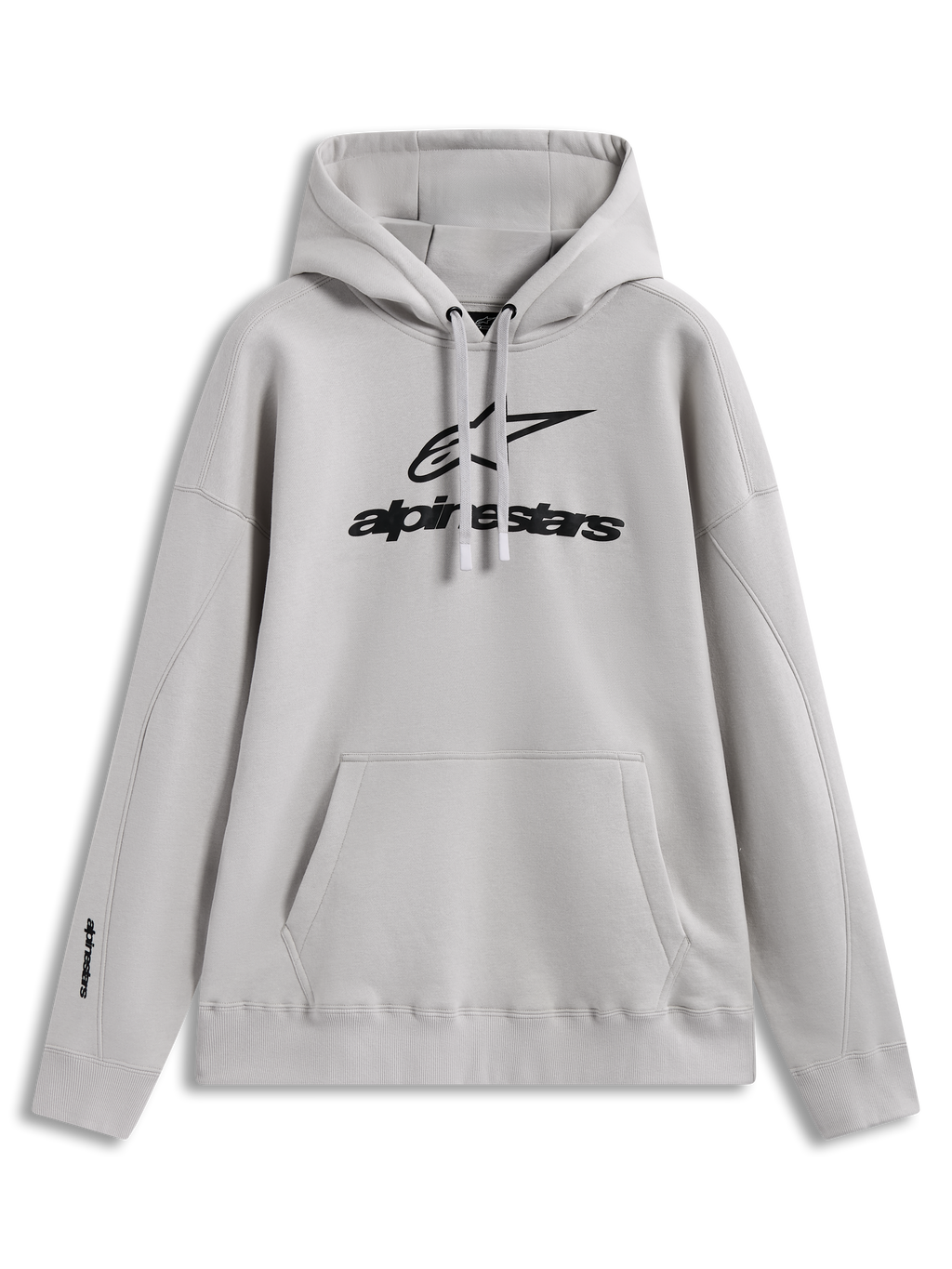 Alpinestars Prelude Oversized Hoodie, sandfarvet fleecehættetrøje med puffprint-logo og kængurulomme
