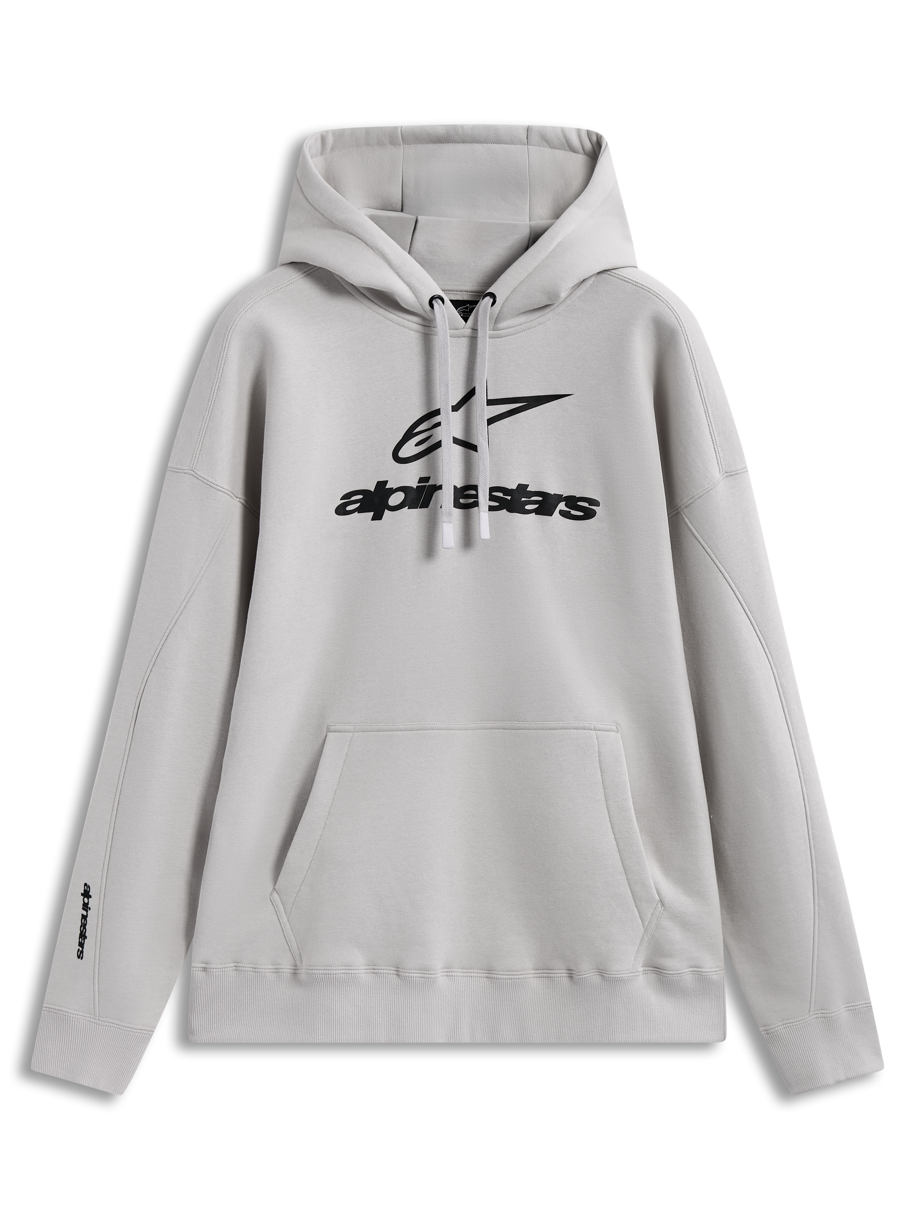 Alpinestars Prelude Oversized Hoodie, sandfarvet fleecehættetrøje med puffprint-logo og kængurulomme