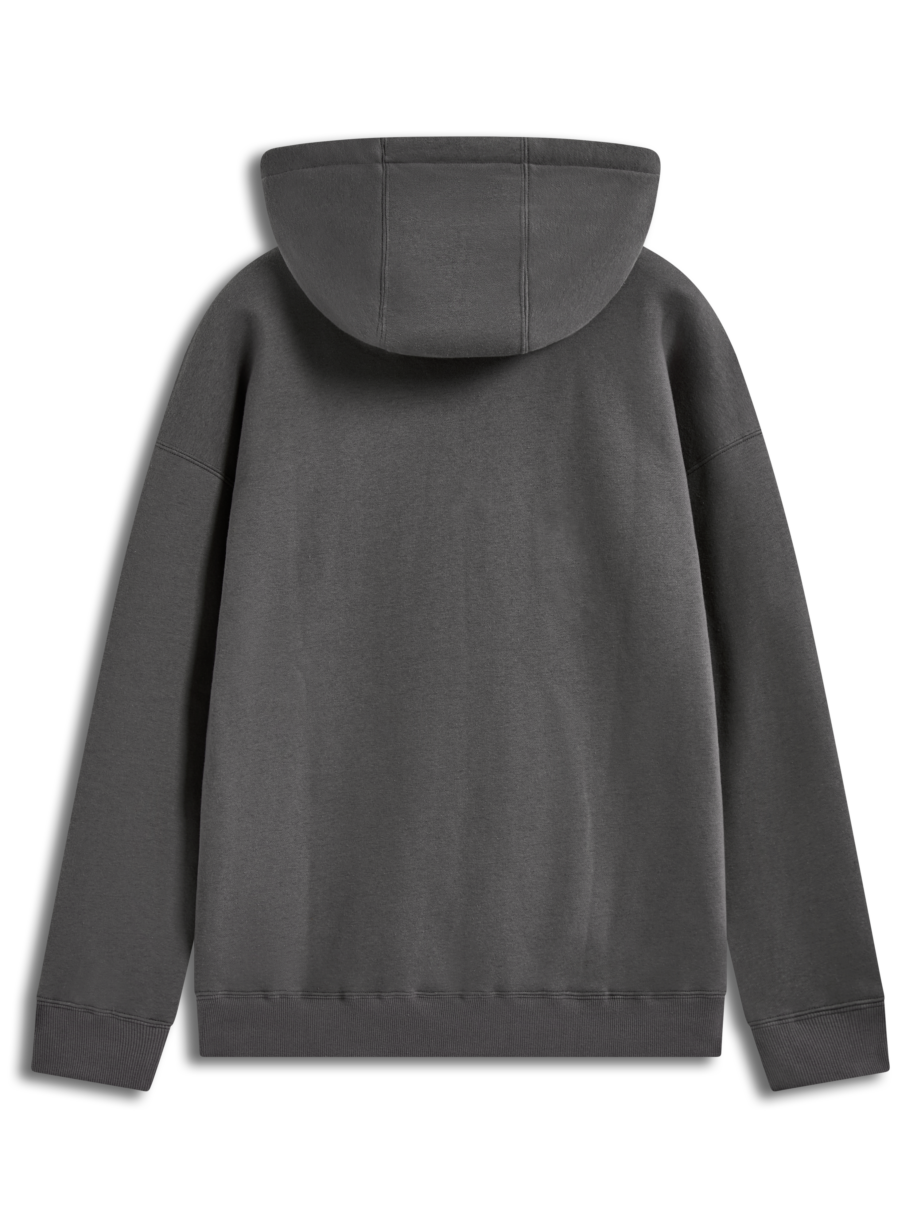 Alpinestars Prelude Oversized Hoodie, mørkegrå fleecepullover, set bagfra med afslappet pasform og hætte.