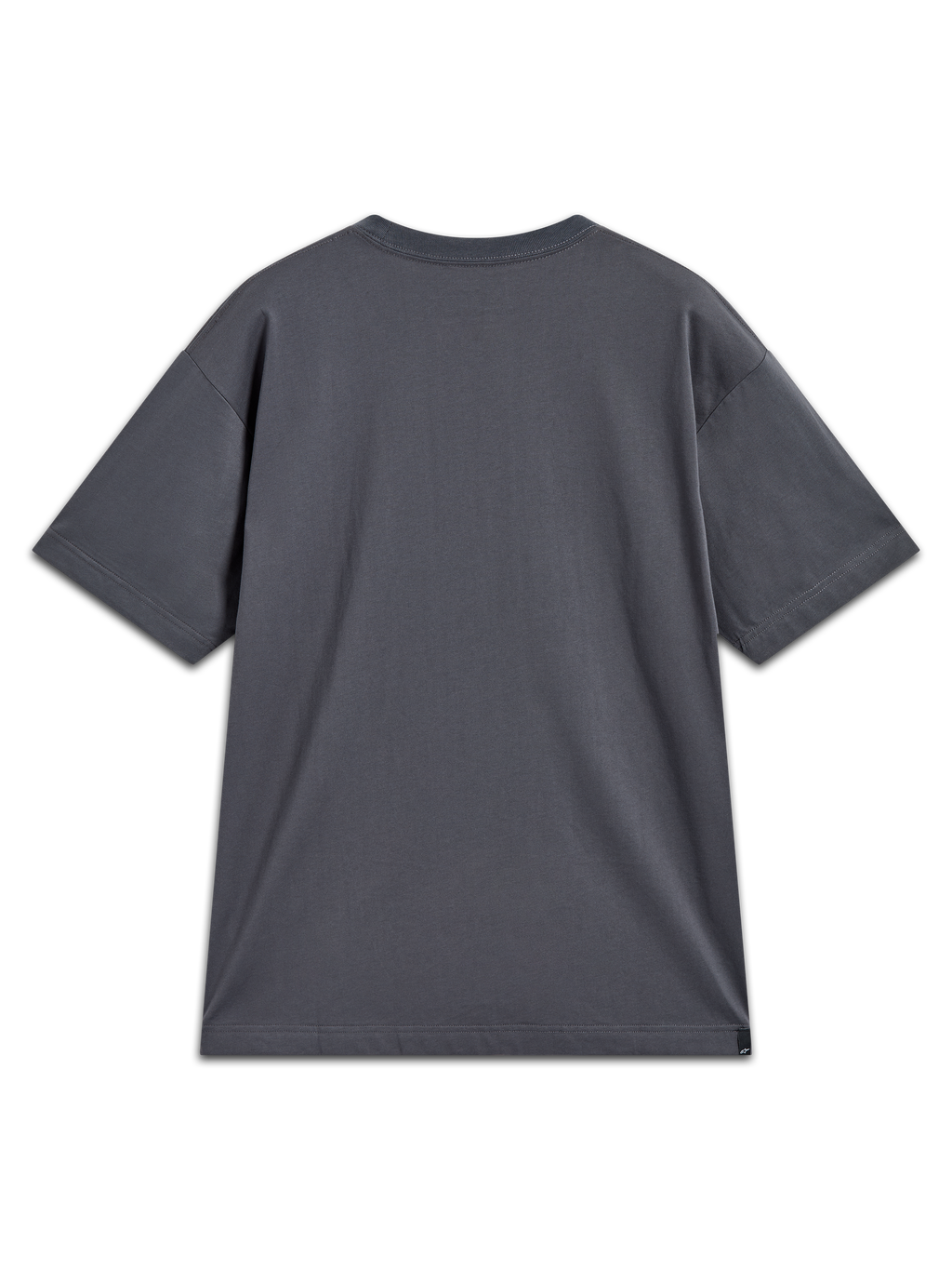 Alpinestars Chalk Oversized CSF Tee, mørkegrå kortærmet t-shirt set bagfra, afslappet pasform, casual motorsport-streetwear.