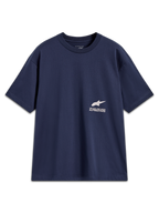 Alpinestars Institute Oversized SS CSF Tee, mørkeblå kortærmet t-shirt med hvidt Astar-logo og tekst