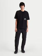 Alpinestars Institute Oversized CSF Tee, Men's Short Sleeve Sportswear T-shirt, Black with White Logo Graphic, Relaxed Oversized Fit, Cotton-Poly Blend, Everyday Casual Lifestyle Apparel