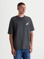 Alpinestars Ghost Oversized CSF Tee, Men's Short Sleeve Sportswear T-Shirt, Charcoal Gray with white chest logo, relaxed oversized fit, premium cotton-poly blend casual apparel.
