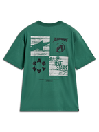 Alpinestars Checkback Oversized CSF T-shirt, grøn kortærmet sportst-shirt med stor multi-panel grafik på ryggen.