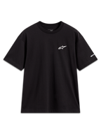 Mandate Oversized CSF Tee, sort kortærmet t-shirt med hvidt puff-print logo og ærmegrafik, oversized pasform.