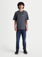 Alpinestars Mandate Oversized CSF T-shirt, koksgrå herre kortærmet T-shirt med hvidt puff-print Astars-logo på brystet, afslappet oversized pasform, casual streetwear sportstøj.