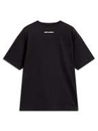 Alpinestars Prelude Oversized CSF Tee, sort kortærmet t-shirt set bagfra med hvidt ordmærke, afslappet sportstøj.