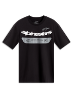 Alpinestars Singular CSF Tee - Korte ærmer, sort t-shirt med hvidt buet logo og grå grafik med slogan, afslappet sportstøj