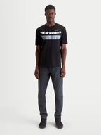 Alpinestars Singular CSF T-shirt, kortærmet herre-t-shirt, sort med hvid og grå brystgrafik med Astars-logo og mottoet ONE GOAL. ONE VISION., afslappet motorsport sportstøj i premium bomuldsblanding.