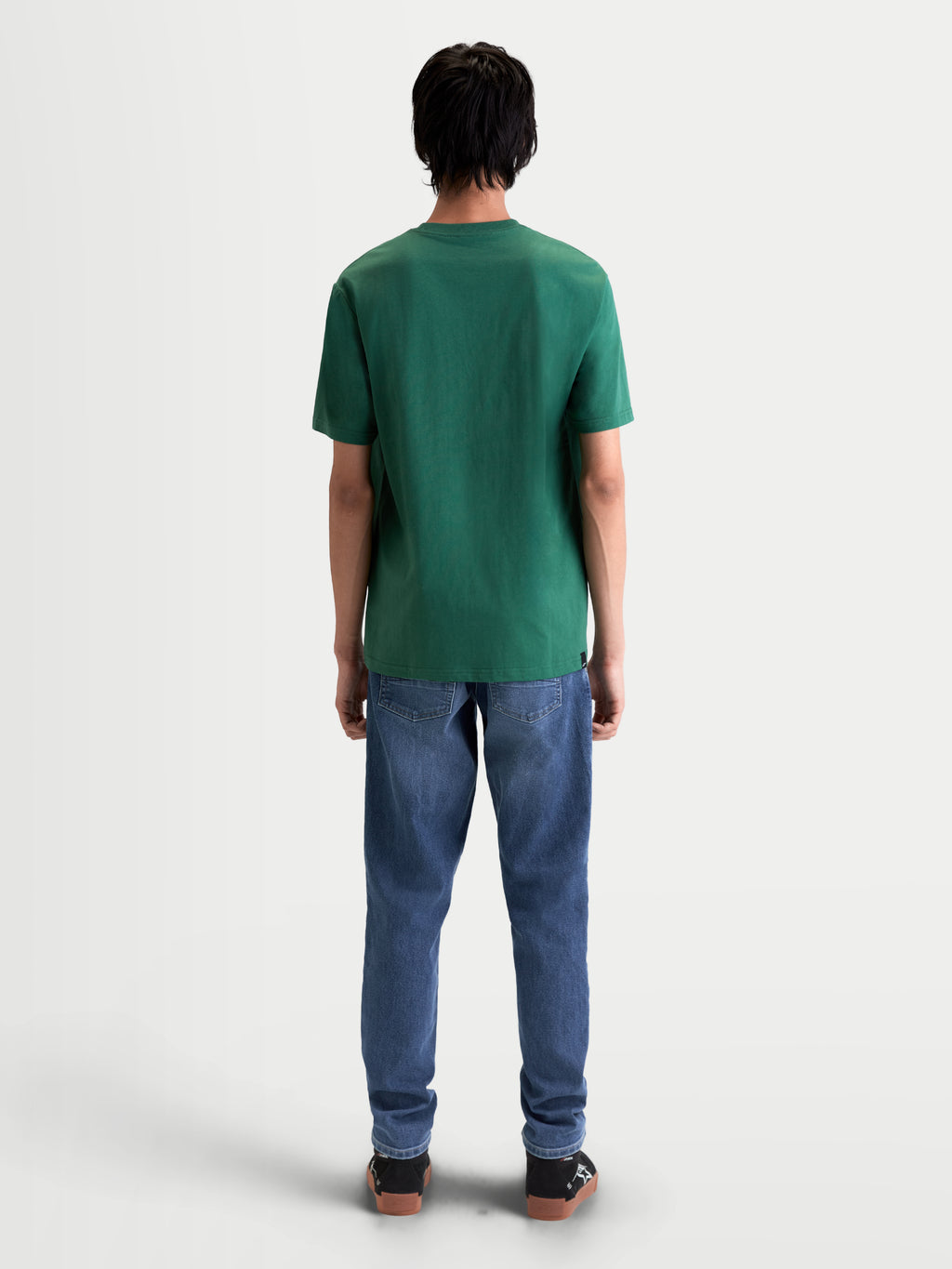 Alpinestars Singular CSF Tee, Green Short Sleeve Sportswear T-Shirt, Back View on Model, Cotton and Polyester Blend, Premium Casual Lifestyle Wear