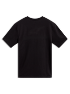 Alpinestars Cypress CSF Short Sleeve Tee, black sportswear t-shirt, back view with small hem logo detail.