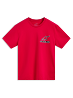 Alpinestars Lineout CSF Tee, rød kortærmet t-shirt med Astars-logografik med omrids på brystet, sportstøj.