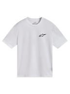 Alpinestars Combo Back CSF Tee, hvid kortærmet T-shirt med sort Astars logo på brystet, afslappet motorsport sportstøj