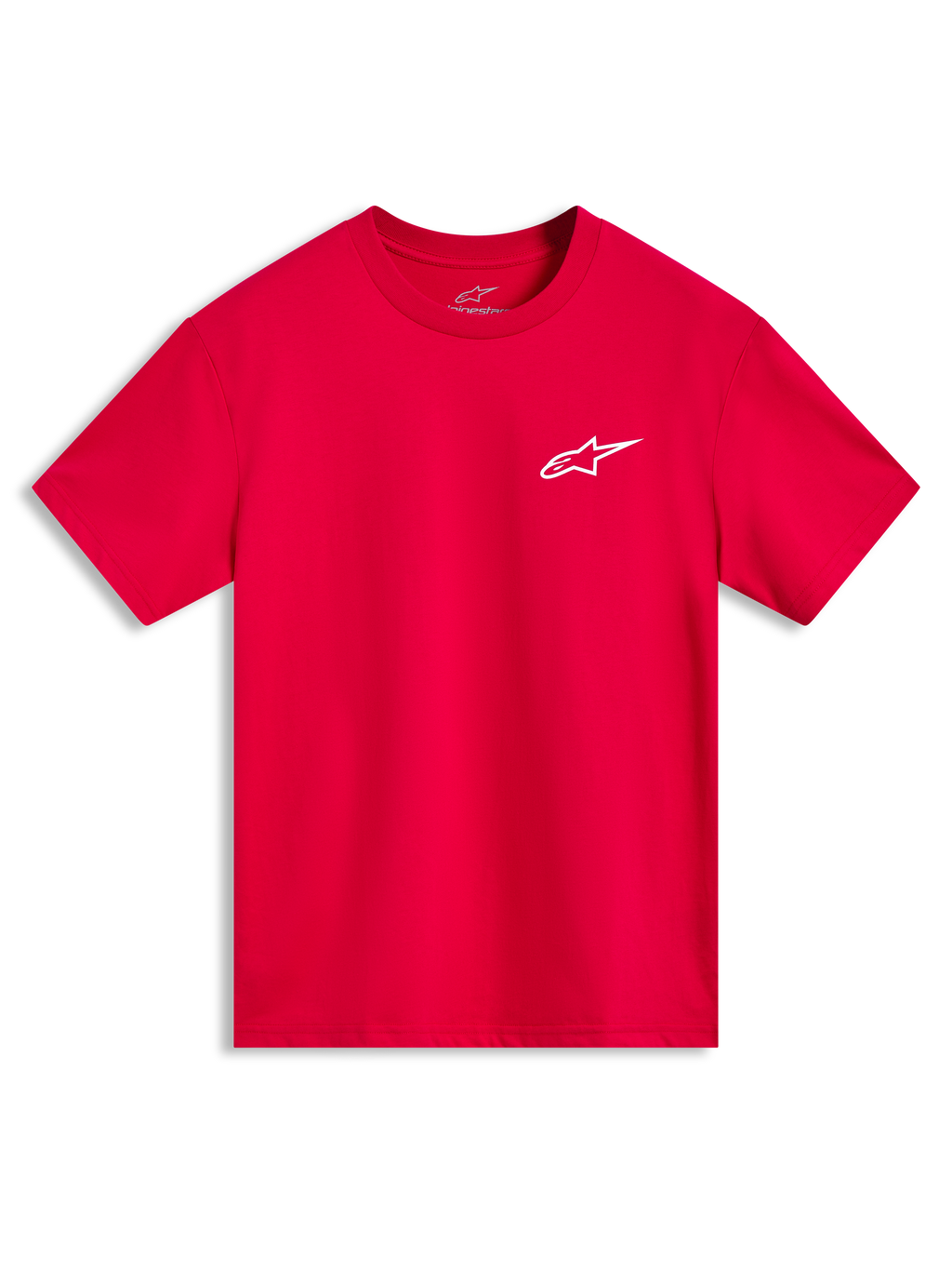 Alpinestars Combo Back CSF Tee, rød kortærmet t-shirt med et hvidt logo på brystet, afslappet motorsport-sportstøj