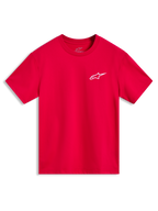 Alpinestars Combo Back CSF Tee, rød kortærmet t-shirt med et hvidt logo på brystet, afslappet motorsport-sportstøj