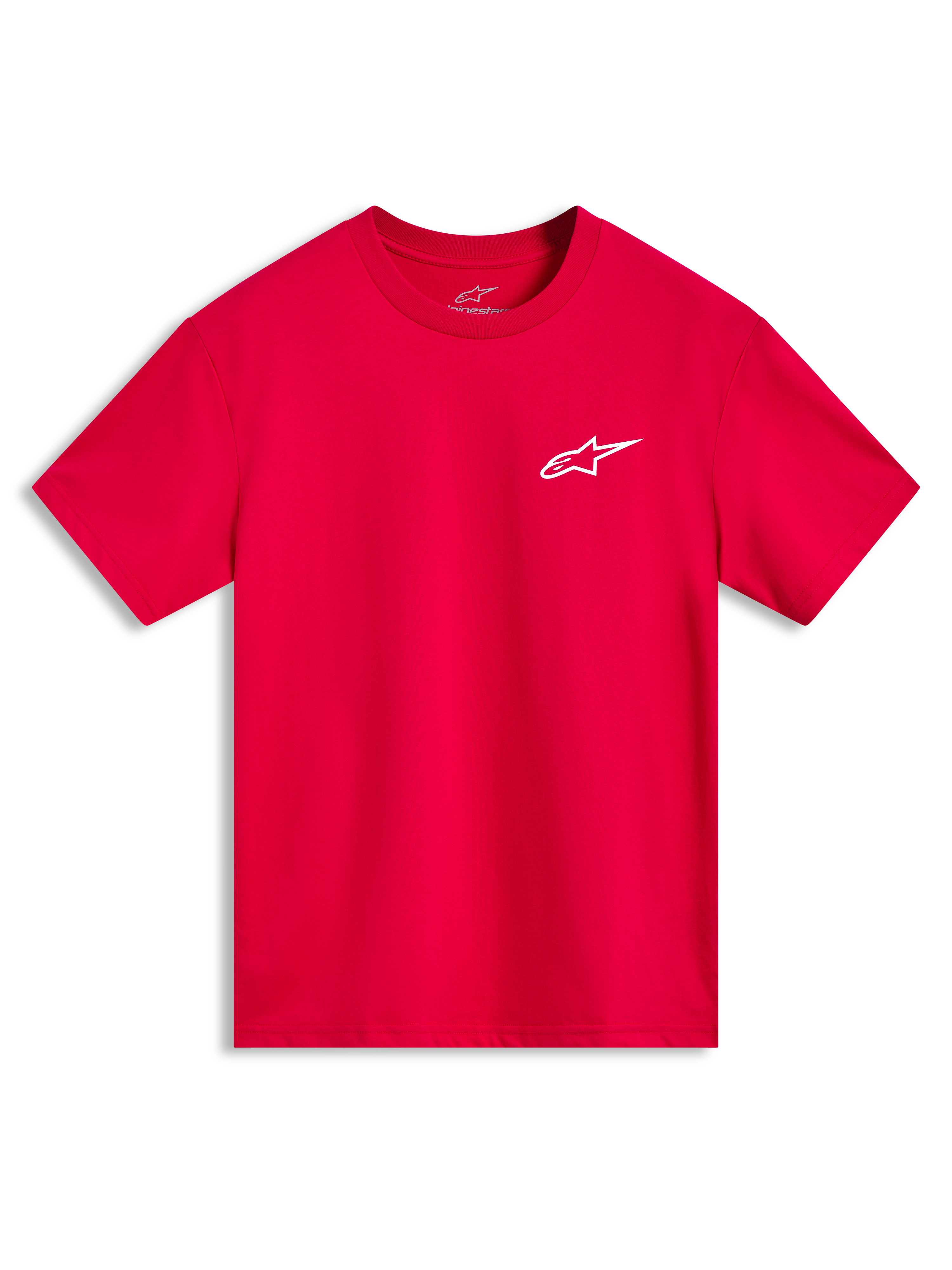 Alpinestars Combo Back CSF Tee, rød kortærmet t-shirt med et hvidt logo på brystet, afslappet motorsport-sportstøj
