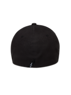 Alpinestars County Canvas kasket, sort, set bagfra med struktureret krone og flex back, lille hvidt broderet logo bagpå, afslappet motorsport sportstøj