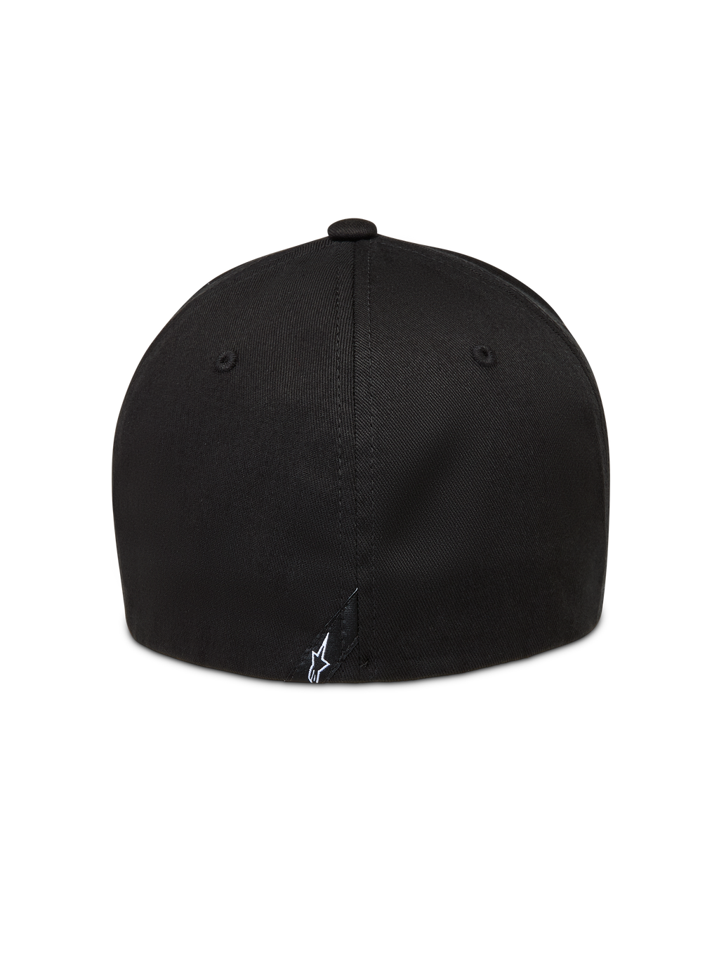 Alpinestars Arclight Hat, black flex back cap with a structured crown and small white embroidered Astars logo on the rear.
